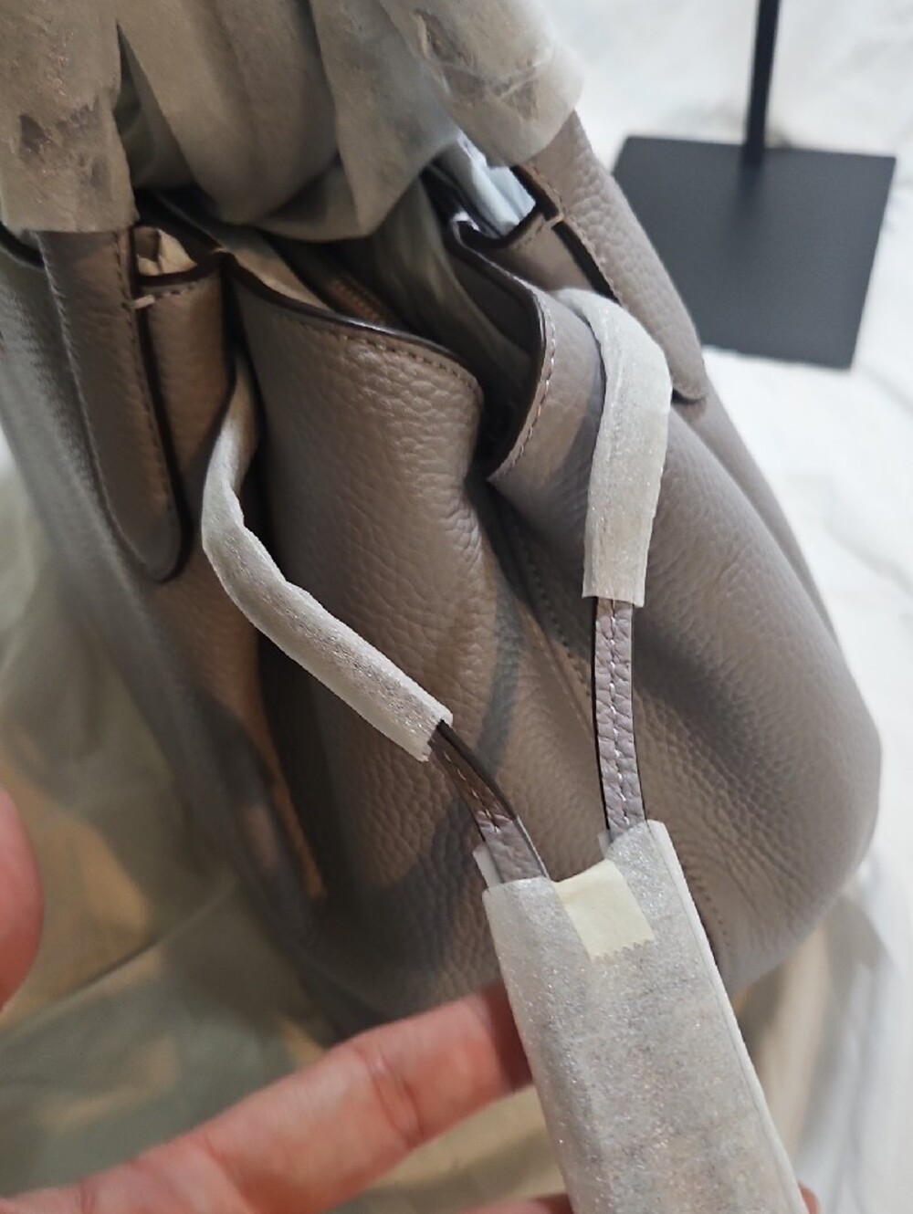 kate spade Pebbled Leather DUMPLING Satchel in GREY - Picture 6 of 8